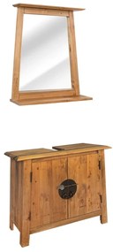 246040 vidaXL Conjunto móveis casa de banho pinho maciço