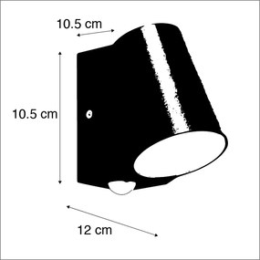 Candeeiro de exterior em alumínio com sensor de movimento incl. LED - Uma
