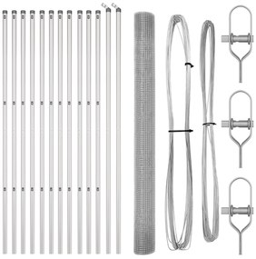 Cerca de Arame Soldado com 13 Postes 1.5x25 m Aço Galvanizado