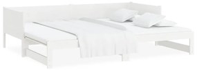 Estrutura sofá-cama de puxar 2x(80x200) cm pinho maciço branco