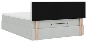 Estrutura de cama otomana com colchão 140x190 cm cinzento claro
