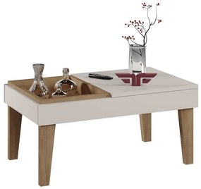 Mesa de Centro VENEZA – 68,2x41,5x34,5 cm – MDP Casca de Ovo e Cedro