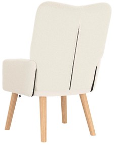 Cadeira Relaxante vidaXL Creme de Tecido com Pelo