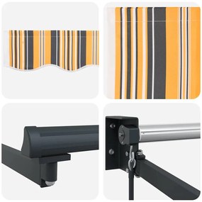 Toldo Retrátil Manual Listrado Multicolorido 300 x 250 cm