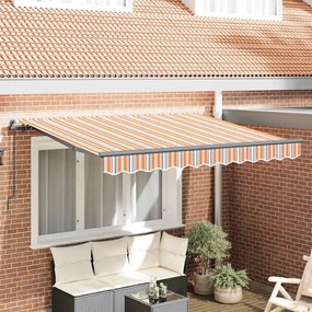vidaXL Toldo Retrátil Manual Multicolor 350 x 200 cm tecido
