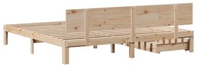 Estrutura de cama c/ gavetas 180x200 cm madeira de pinho maciça