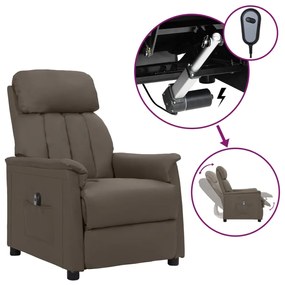 vidaXL Poltrona reclinável elétrica couro artificial cinzento