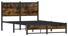 Estrutura de cama sem colchão 120x200 cm metal carvalho fumado