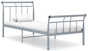 Estrutura de cama 100x200 cm metal cinzento