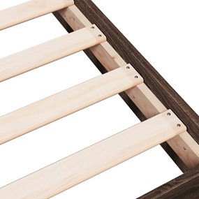 Estrutura cama s/ colchão derivados madeira carvalho castanho