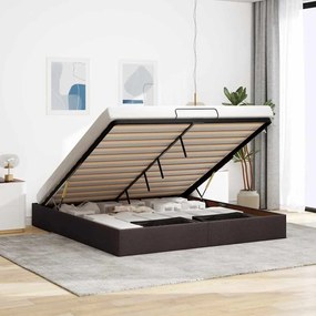vidaXL Estrutura de cama otomana sem colchão 160x200cm castanho-escuro