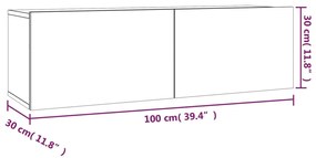 Conjunto móveis de TV 2 pcs madeira processada sonoma cinza