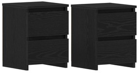 Camas de cabeceira vidaXL com gavetas 2 pcs Carvalho Preto 30x30x40 cm