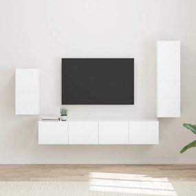 vidaXL Conjunto de móvel de TV 3 pcs Branco Brilhante