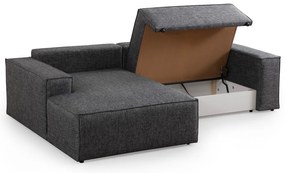 Sofá-Cama de Canto Pırlo – Cinzento Escuro – 260x78x170 cm