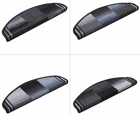 Tapetes de escadas adesivos 10 pcs 65x21x4 cm preto e cinzento