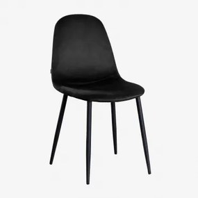 Glamm Estofada Cadeira De Jantar Preto & Velluto Preto & Veludo - Sklum