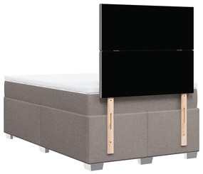 Cama boxspring c/ colchão 120x190cm tecido castanho-acinzentado