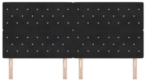 Cabeceira LED Preta 100 cm em Veludo