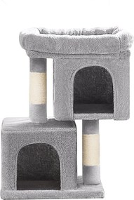 Arranhador para gatos grandes até 3 kg 40 x 30 x 67 cm cinzento claro