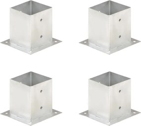 vidaXL Suportes para postes 4 pcs metal galvanizado 121 mm