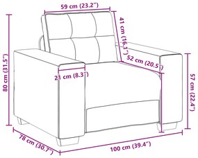 Conjunto de Sofá de 3 Peças com Almofadas em Couro Sintético Castanho