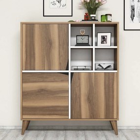 Armário Multiusos Pulse – Nogueira/Branco – 100x115x30 cm