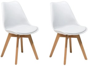 Conjunto de 2 cadeiras de jantar em branco DAKOTA II Beliani