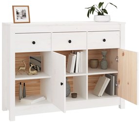 Aparador 100x35x74 cm madeira de pinho maciça branco