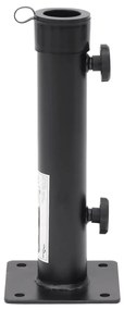 Base de guarda-sol para poste de Ø38/48 mm aço preto fosco