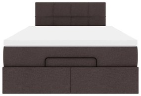 Estrutura de cama otomana com colchão 120x190cm castanho escuro