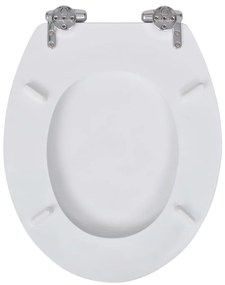 Assento de sanita com tampa de fecho suave MDF branco
