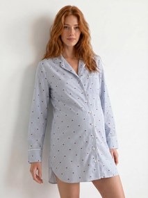 Camisa de noite de gravidez e amamentação azul-céu