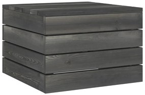 2 pcs conj. lounge de paletes jardim pinho maciço cinza-escuro