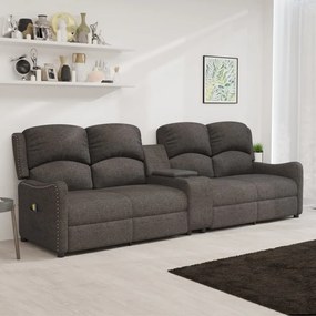 vidaXL Poltrona massagem 4 lug. c/suporte copo tecido cinza-claro