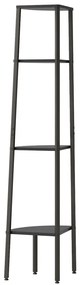 Estante de canto com 4 prateleiras 45,5x31,5x150 cm preto