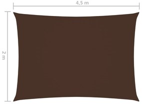 Para-sol estilo vela tecido oxford retangular 2x4,5 m castanho