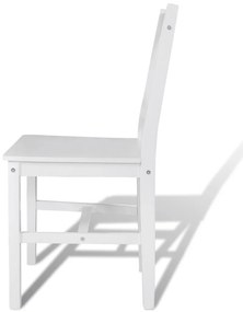 Cadeiras de jantar 2 pcs madeira de pinho branco