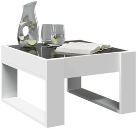 Mesa de centro luzes LED Infinity 50x53x30 cm branco