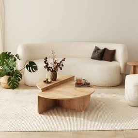 Mesa de Café Podium - Carvalho Safira - 90x30x60 cm &amp; 85x35x30 cm