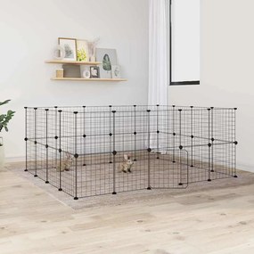 Gaiola p/ animais de 36 painéis c/ porta 35x35 cm aço preto