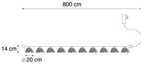 LED Luzes de corda castanhas 8m 10 luzes IP44 - Alma