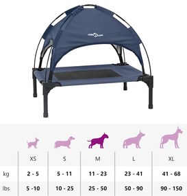 Cama Elevada para Cães da Azul-marinho Aço, Tecido