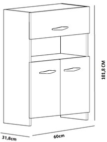 Armário Multiusos Anı – Branco – 60x101,8x31,8 cm