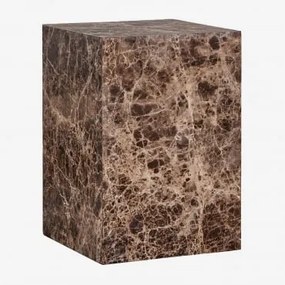 Pack De 2 Mesas De Cabeceira Quadradas 35x35 Cm Em Pedra Natural Aluret Mármore Castanho Emperador - Sklum