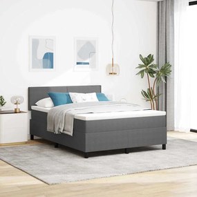 vidaXL Cama Box Spring LED Cinza Claro e Branco 160 x 200 cm