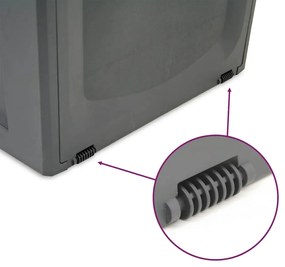 Caixa de arrumação 118x53x57 cm polipropileno preto
