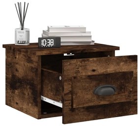Mesa de cabeceira de parede 41,5x36x28 cm carvalho fumado