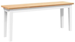 Banco 110 cm madeira seringueira maciça branco