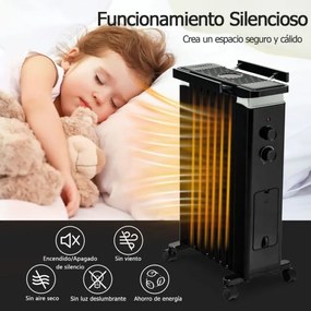 Radiador de Óleo Portátil "ThermaHeat" – 1500W com Termostato e Ajuste